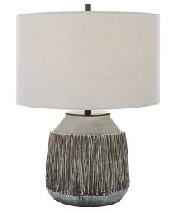 Uttermost Neolithic Blue-Gray Table Lamp Table Lamps