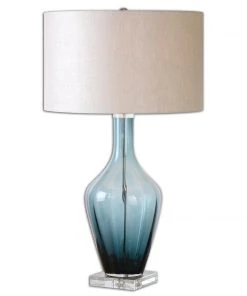 Uttermost Hagano Blue Glass Table Lamp Table Lamps