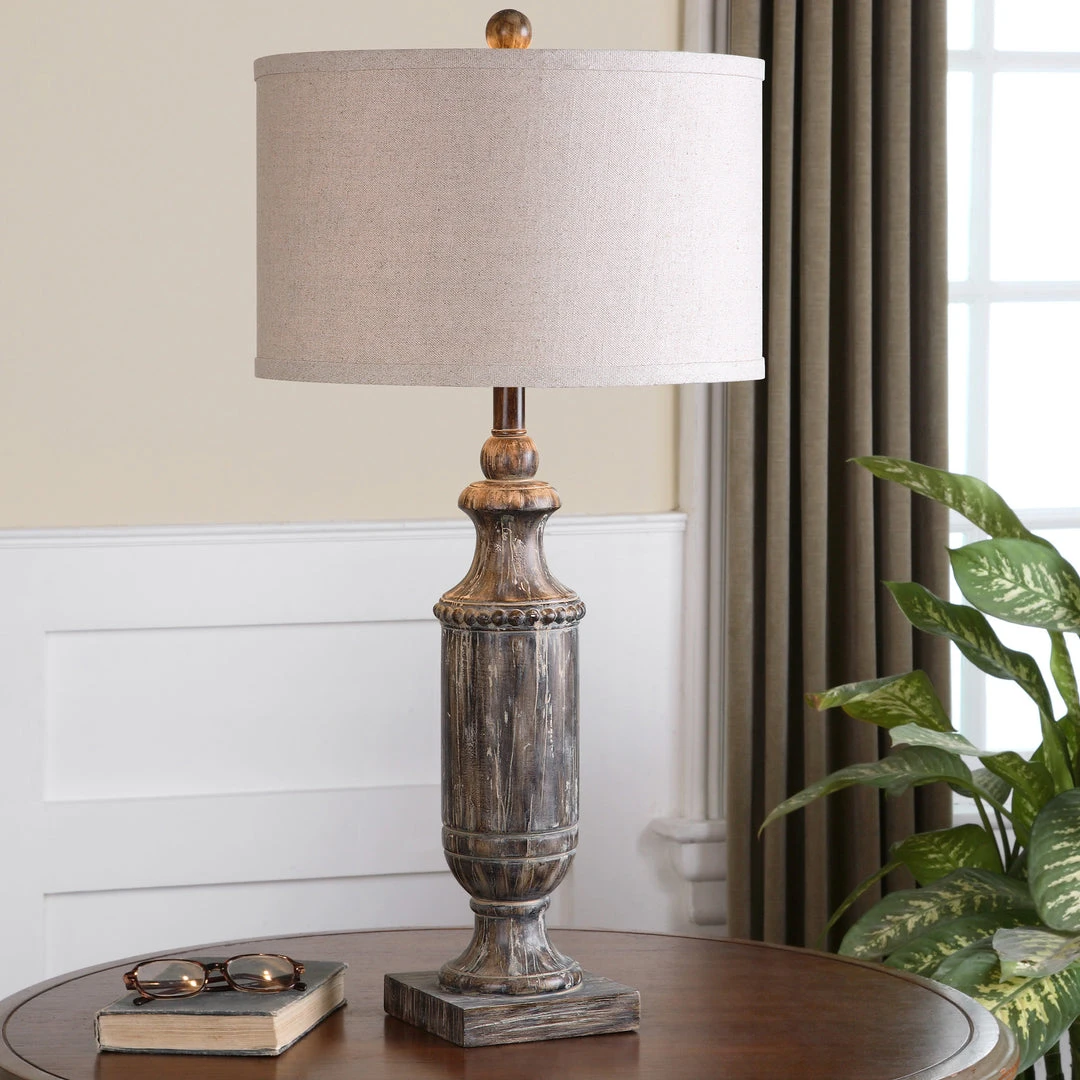 Table Lamps Uttermost Agliano Aged Dark Pecan Lamp 4 Table Lamps Uttermost Agliano Aged Dark Pecan Lamp