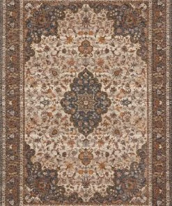 Loloi Lourdes Power Loomed Natural / Ocean Rug RUGS