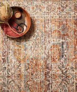 Loloi Lourdes Power Loomed Tangerine / Ocean Rug