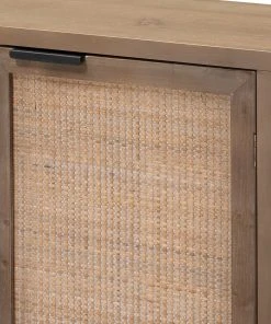 Jamie Young Reed 2 Door Accent Cabinet In Washed Wood & Black Metal LIVING ROOM