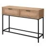 LIVING ROOM Jamie Young Reed Console Table In Washed Wood & Black Metal
