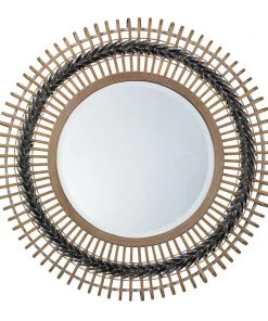 DECOR Jamie Young Grove Braided Mirror In Grey & Natural Bamboo