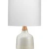Jamie Young Alice Table Lamp In Cream & Light Blue Ceramic With Drum Shade In White Linen 1 Jamie Young Alice Table Lamp In Cream & Light Blue Ceramic With Drum Shade In White Linen