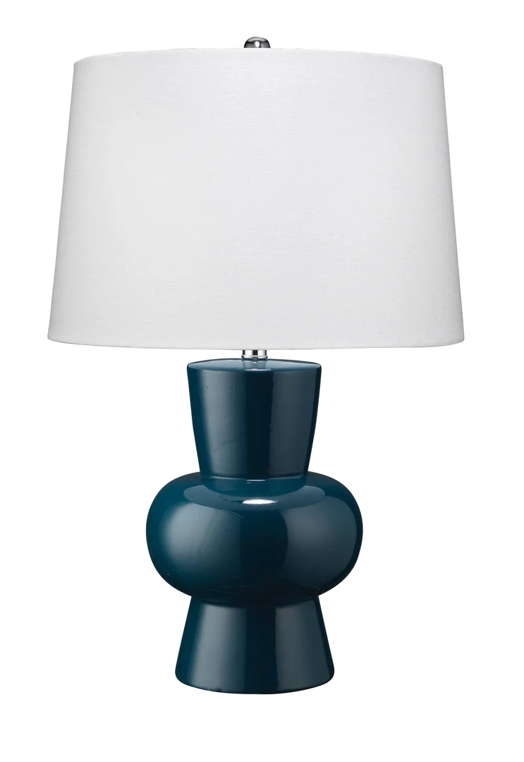 Table Lamps Jamie Young Clementine Table Lamp In Steel Blue Ceramic With Cone Shade In White Linen 3 Table Lamps Jamie Young Clementine Table Lamp In Steel Blue Ceramic With Cone Shade In White Linen