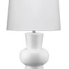 Table Lamps Jamie Young Clementine Table Lamp In White Ceramic With Cone Shade In White Linen