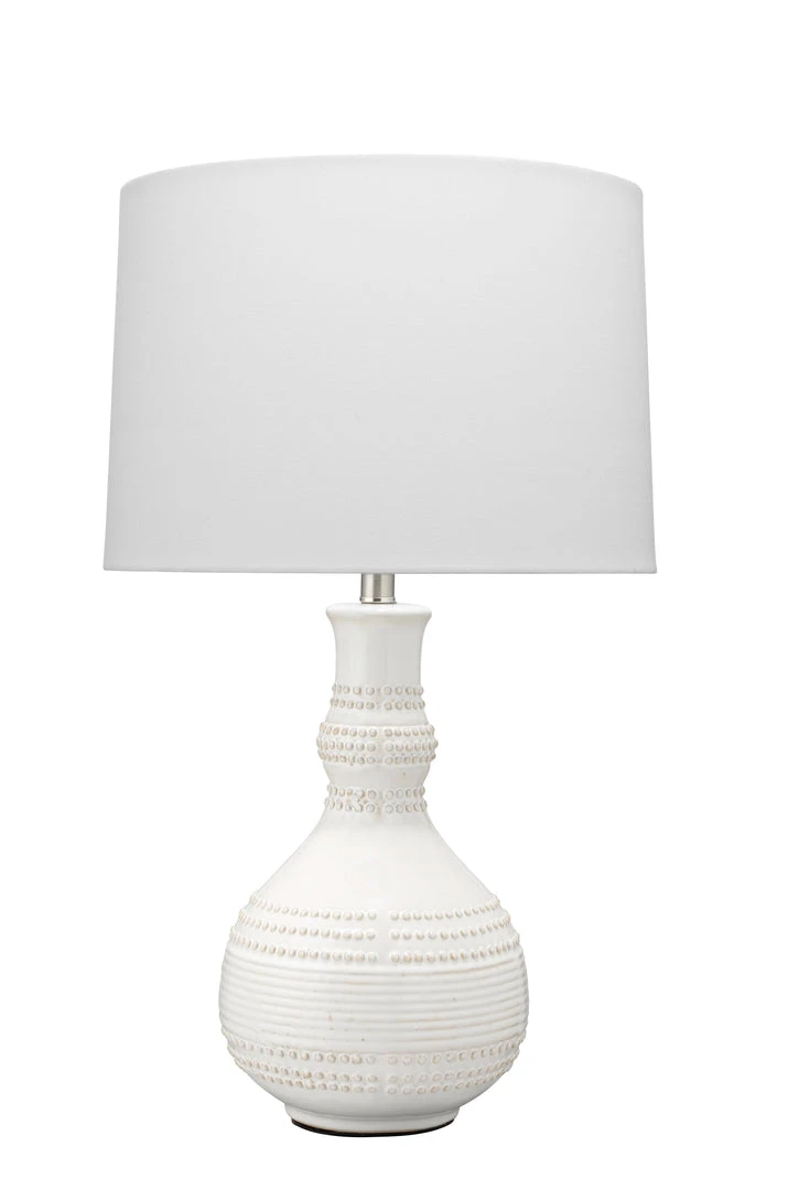 Jamie Young Droplet Table Lamp In White Ceramic With Cone Shade In White Linen 3 Jamie Young Droplet Table Lamp In White Ceramic With Cone Shade In White Linen