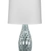 Jamie Young Filigree Table Lamp In Pale Blue Ceramic With Cone Shade In White Linen Table Lamps 1 Jamie Young Filigree Table Lamp In Pale Blue Ceramic With Cone Shade In White Linen Table Lamps