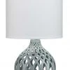 Table Lamps Jamie Young Fretwork Table Lamp In Pale Blue Ceramic With Drum Shade In White Linen 2 Table Lamps Jamie Young Fretwork Table Lamp In Pale Blue Ceramic With Drum Shade In White Linen