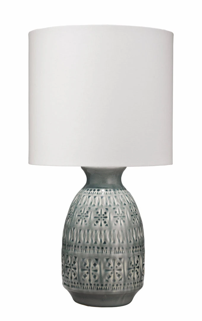 Table Lamps Jamie Young Frieze Table Lamp In Slate Blue Ceramic With Drum Shade In White Linen 3 Table Lamps Jamie Young Frieze Table Lamp In Slate Blue Ceramic With Drum Shade In White Linen