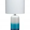 Jamie Young Haze Table Lamp In Blue Ombre Ceramic With Drum Shade In White Linen Table Lamps 2 Jamie Young Haze Table Lamp In Blue Ombre Ceramic With Drum Shade In White Linen Table Lamps
