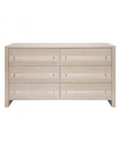 Worlds Away Six Drawer Chest W. Acrylic Harware In Cerused Oak