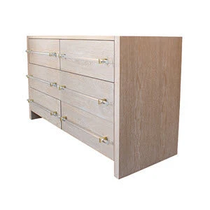 Worlds Away Six Drawer Chest W. Acrylic Harware In Cerused Oak 4 Worlds Away Six Drawer Chest W. Acrylic Harware In Cerused Oak