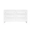 BEDROOM Worlds Away Six Drawer Chest W. Acrylic Harware In White Lacquer 1 BEDROOM Worlds Away Six Drawer Chest W. Acrylic Harware In White Lacquer