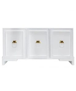 Worlds Away White Lacquer + Antique Brass And Acrylic Hardware BEDROOM