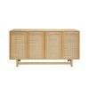Worlds Away Four Door Cabinet With Cane Door Fronts And Nickel Hardware In Pine