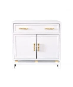 LIVING ROOM Worlds Away Wh Lqr Cabinet W. Gld Lf Bamboo Hard.