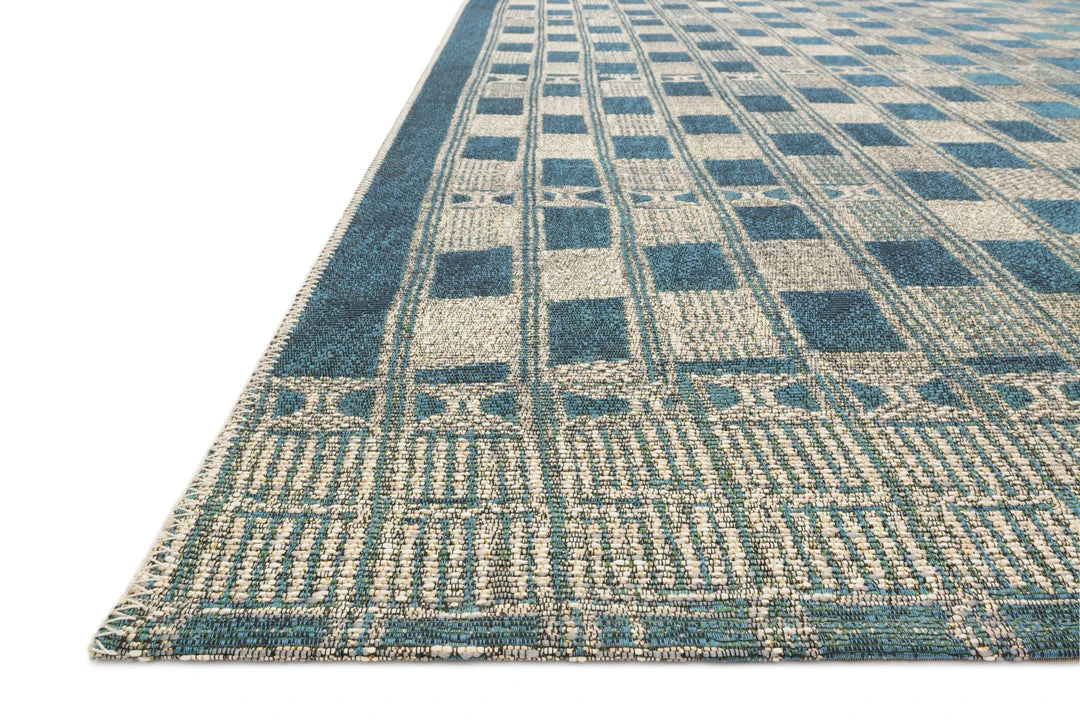 Indoor/Outdoor Rugs Loloi Mika Power Loomed Blue / Ivory Rug 4 Indoor/Outdoor Rugs Loloi Mika Power Loomed Blue / Ivory Rug