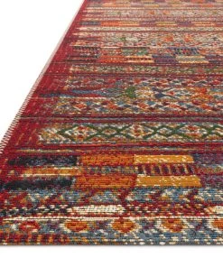 Loloi Mika Power Loomed Red / Multi Rug