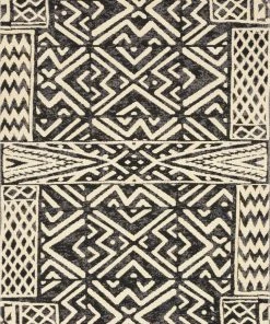 Loloi Mika Power Loomed Ivory / Black Rug