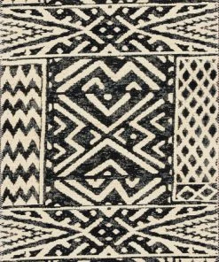 Loloi Mika Power Loomed Ivory / Black Rug