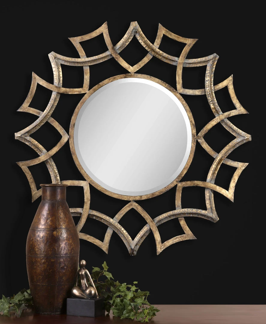 DECOR Uttermost Demarco Round Antique Gold Mirror 4 DECOR Uttermost Demarco Round Antique Gold Mirror