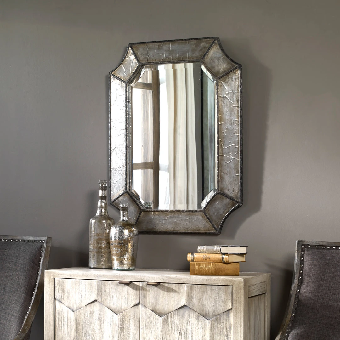 Uttermost Elliot Distressed Aluminum Mirror 4 Uttermost Elliot Distressed Aluminum Mirror