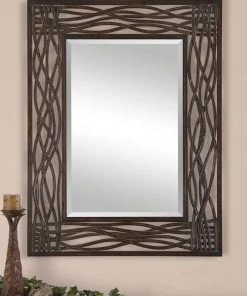 DECOR Uttermost Dorigrass Brown Metal Mirror