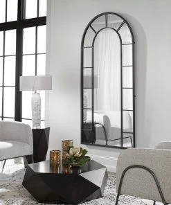 Uttermost Dillingham Black Arch Mirror DECOR