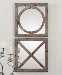 DECOR Uttermost Baci E Abbracci, Wooden Mirrors S/2