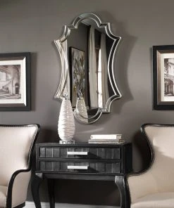 DECOR Uttermost Elara Antiqued Silver Wall Mirror
