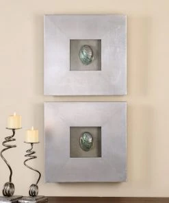 Uttermost Abalone Shells Silver Wall Art, S/2 DECOR
