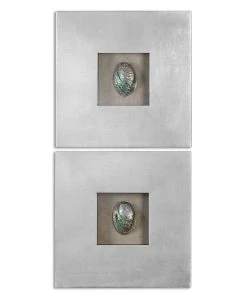 Uttermost Abalone Shells Silver Wall Art, S/2 DECOR