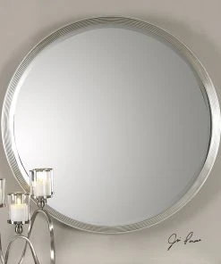 Uttermost Serenza Round Silver Mirror