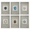 DECOR Uttermost Agate Stone Silver Wall Art S/6