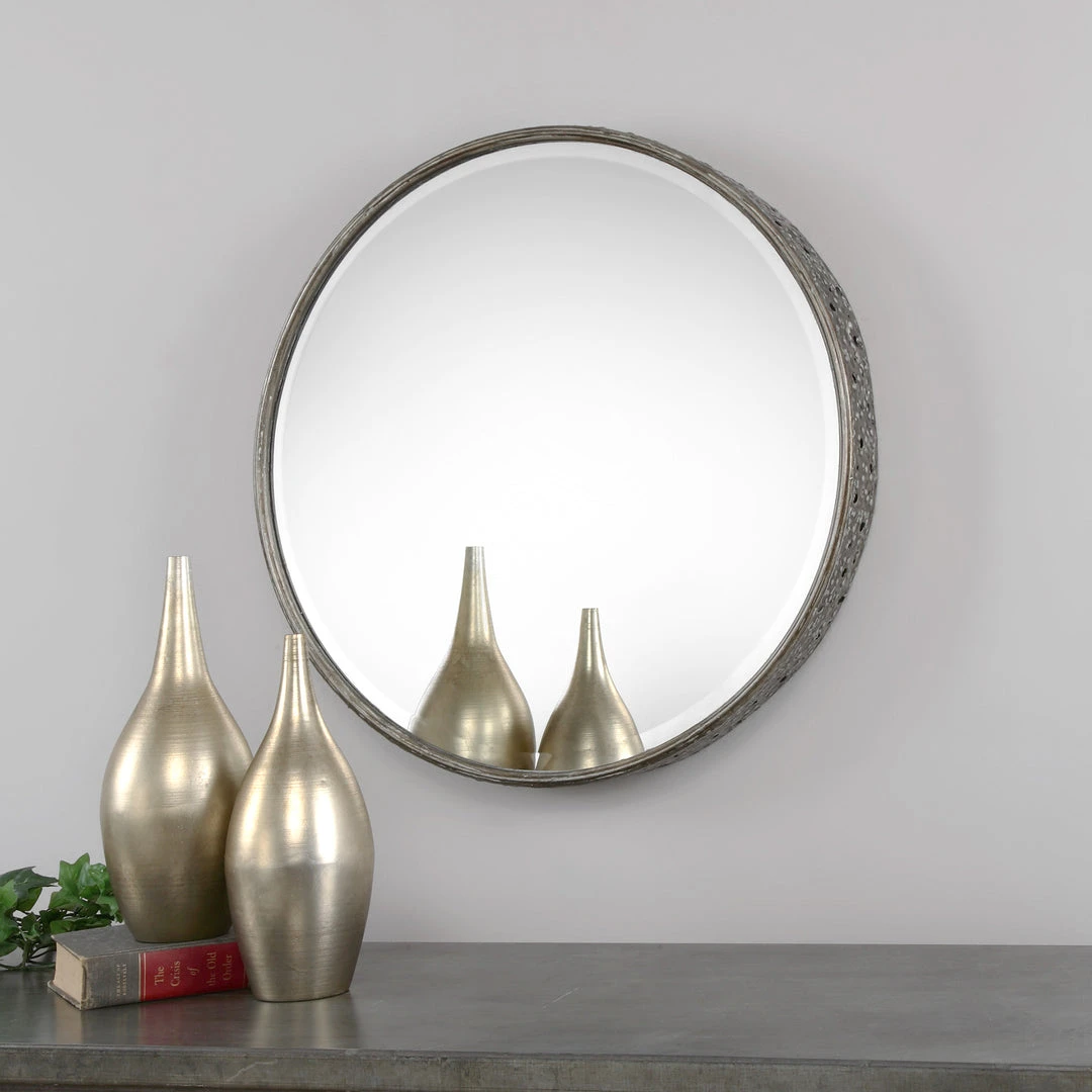 Uttermost Nova Round Metal Mirror 4 Uttermost Nova Round Metal Mirror