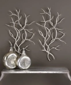 Uttermost Silver Branches Wall Art S/2 DECOR