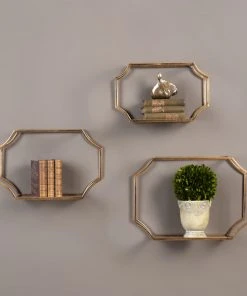 Uttermost Lindee Gold Wall Shelves S/3 DECOR