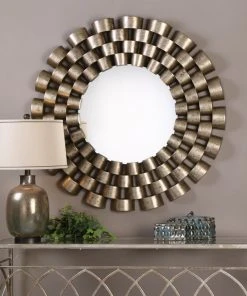 Uttermost Taurion Silver Leaf Round Mirror DECOR