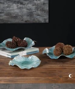 DECOR Uttermost Abella Ceramic Flowers, S/3