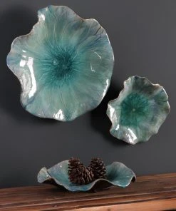 DECOR Uttermost Abella Ceramic Flowers, S/3