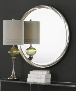 DECOR Uttermost Orion Silver Round Mirror