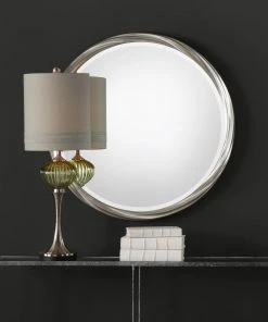 DECOR Uttermost Orion Silver Round Mirror