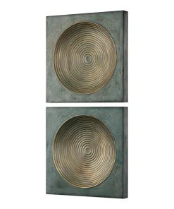 DECOR Uttermost Sybil Antique Gold Squares S/2