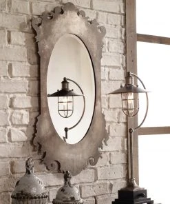 Uttermost Vitravo Oxidized Silver Oval Mirror DECOR