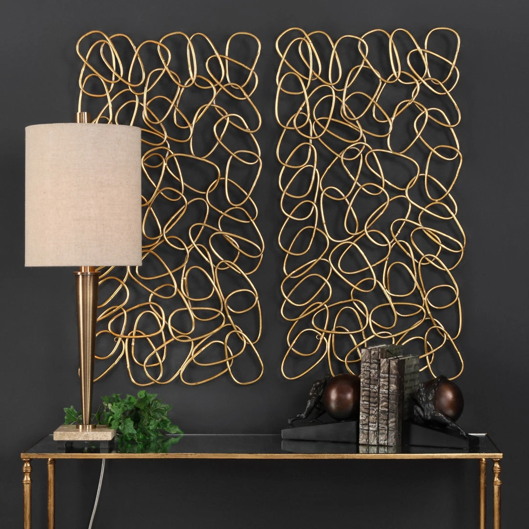 Uttermost In The Loop Gold Wall Art S/2 DECOR 4 Uttermost In The Loop Gold Wall Art S/2 DECOR