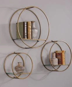 Uttermost Ellison Drum Cage Shelves S/3 DECOR