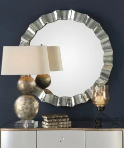 Uttermost Sabino Scalloped Round Mirror