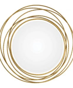 DECOR Uttermost Whirlwind Gold Round Mirror